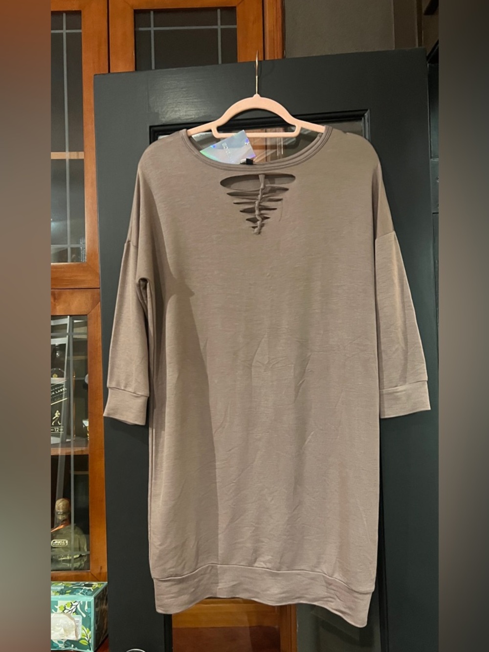 Tresics Taupe oversized Knit Top